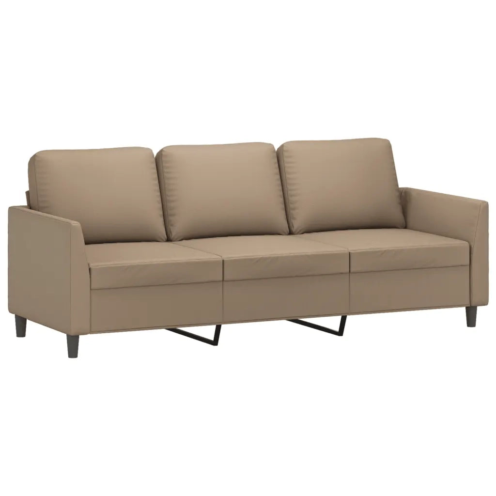 Set di Divani 3 pz con Cuscini cappuccino in Similpelle 3201744
