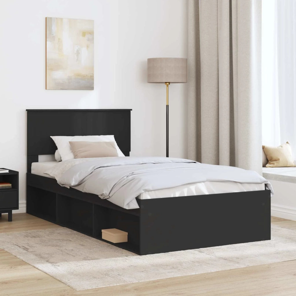 Struttura del letto Nero 100 x 200 cm Pino massello 3410637