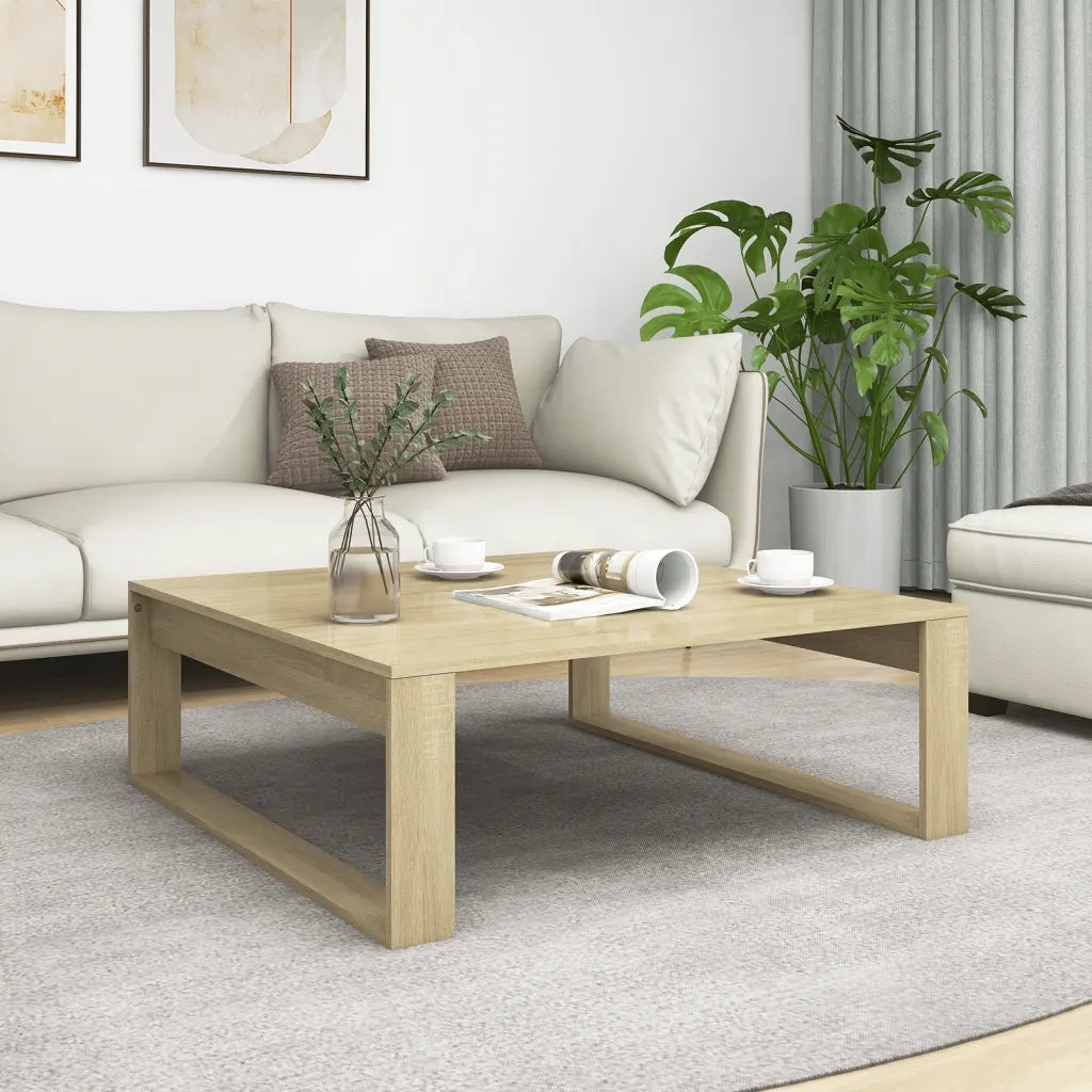 Tavolino salotto | Tavolino da caff¨¨ | Tavolino da Soggiorno Rovere Sonoma 100x100x35cm Truciolato