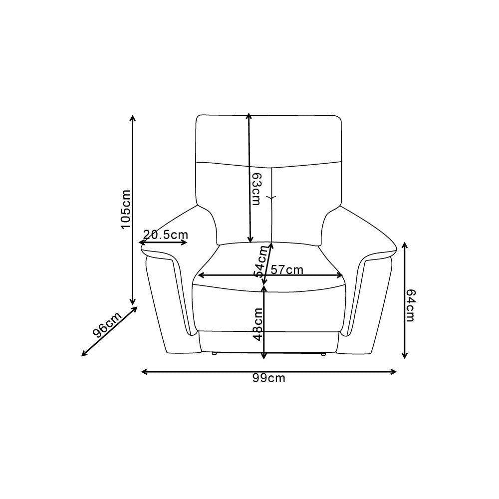 Poltrona relax Elysio con recliner elettrico in tessuto sabbia
