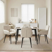 Sedie da pranzo 4 pcs Velluto (V) Crema 56,5 x 50 x 86 cm 3428171
