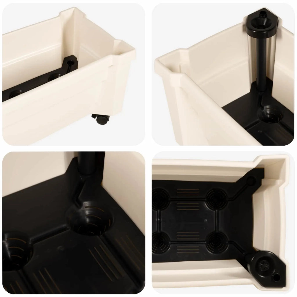 Vaso Calypso con Ruote Bianco 79 x 35 x 33 cm PP CFW1038432