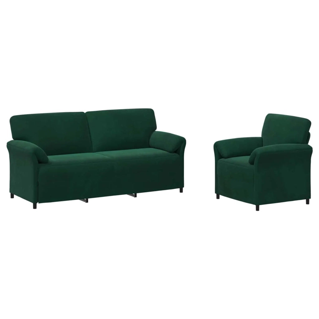 Set di divani 2 pz Verde Scuro Velluto 3424915