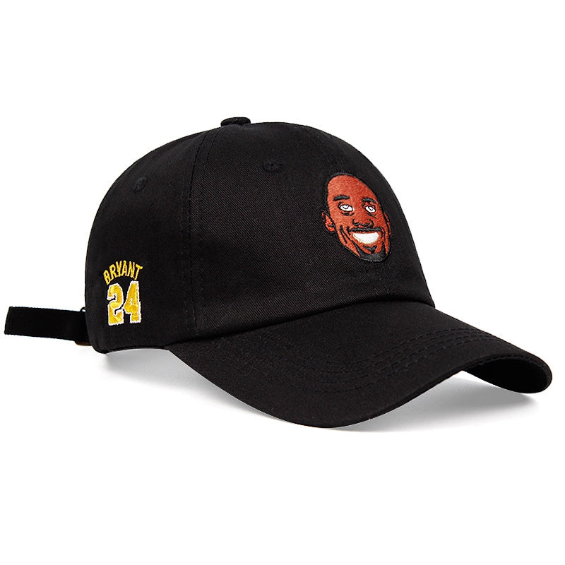 Cappellino da baseball Kobe 24 in cotone ricamato, nero