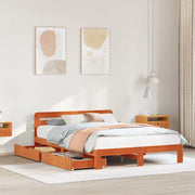 vidaXL Giroletto senza Materasso Marrone Cera 140x200cm Massello Pino