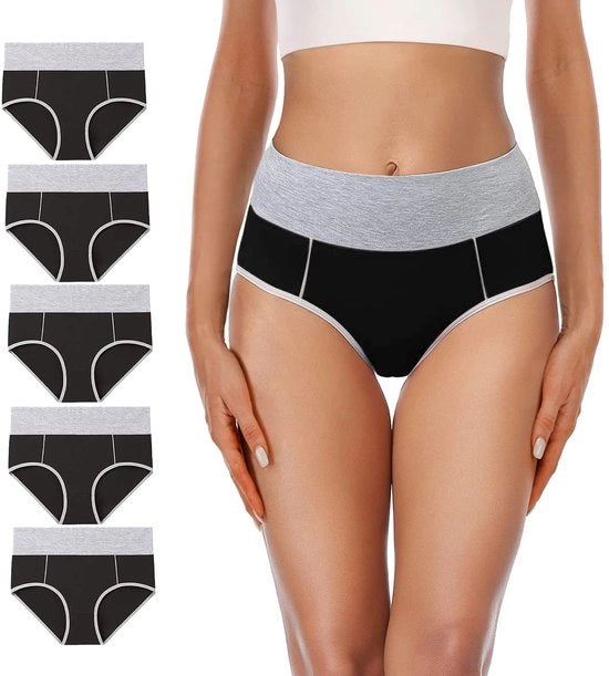 Set di slip in cotone per donne alta statura - 5 pezzi copertura completa