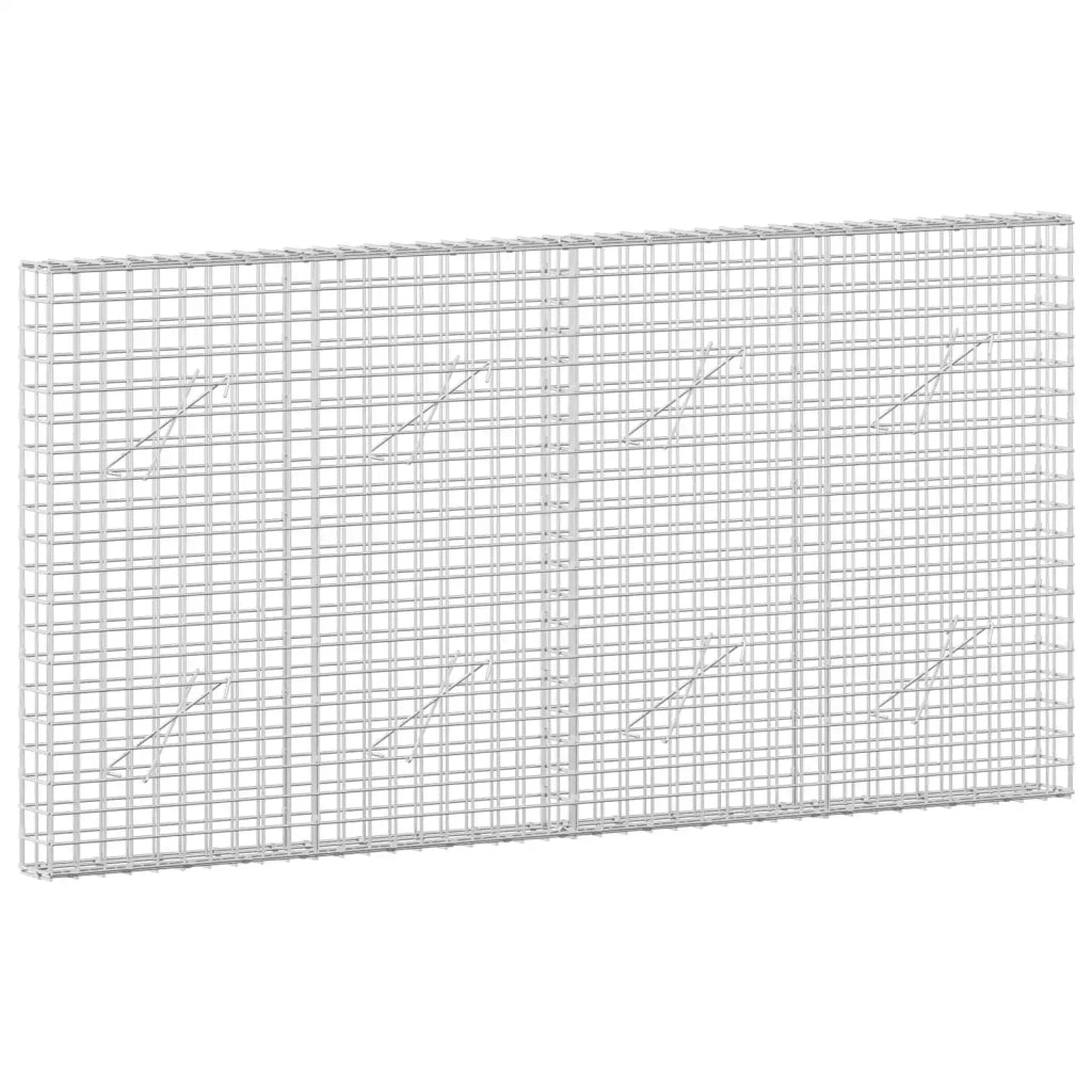 Gabione con filo da 5 mm e rete da 5x5 cm 200x10x100 cm 3463966