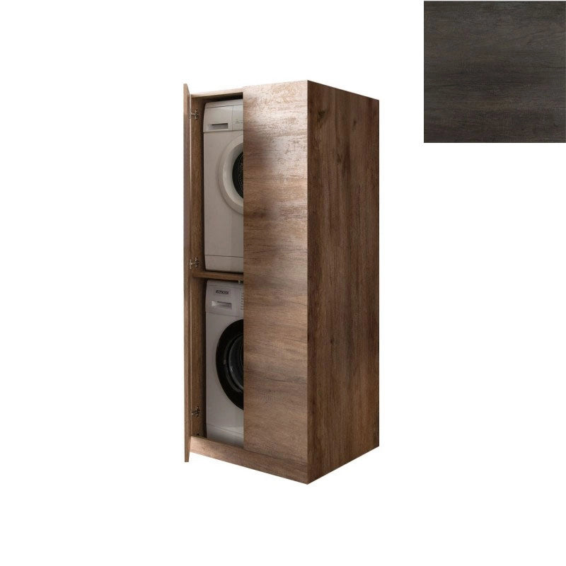 Mobile Lavanderia a Colonna per Lavatrice e Asciugatrice con Ante 70x70x174A cm in Nobilitato Unika Olmo Scuro
