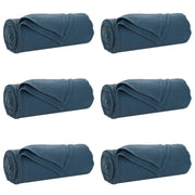 Coperte da Pile 6 pz Blu navy 200 x 150 cm Panno