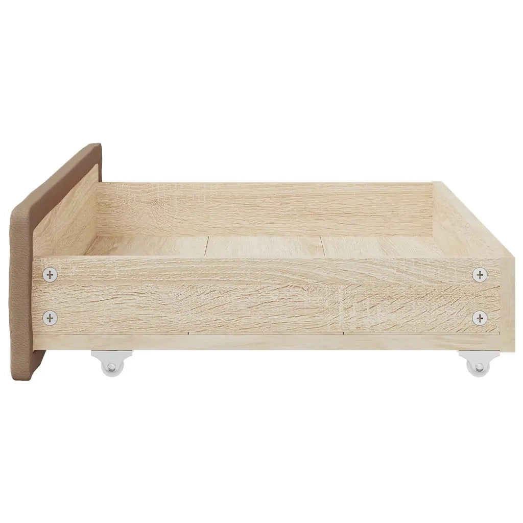 Cassetti da Letto 2 pz Cappuccino Legno Multistrato e Similpelle CFW4311128