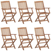 Sedie da Giardino Pieghevoli 6 pz con Cuscini Massello Acacia 3065464