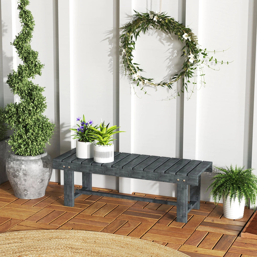Panchina da Giardino a 2 Posti 110x38x35 cm Impermeabile in Legno di Abete Grigio
