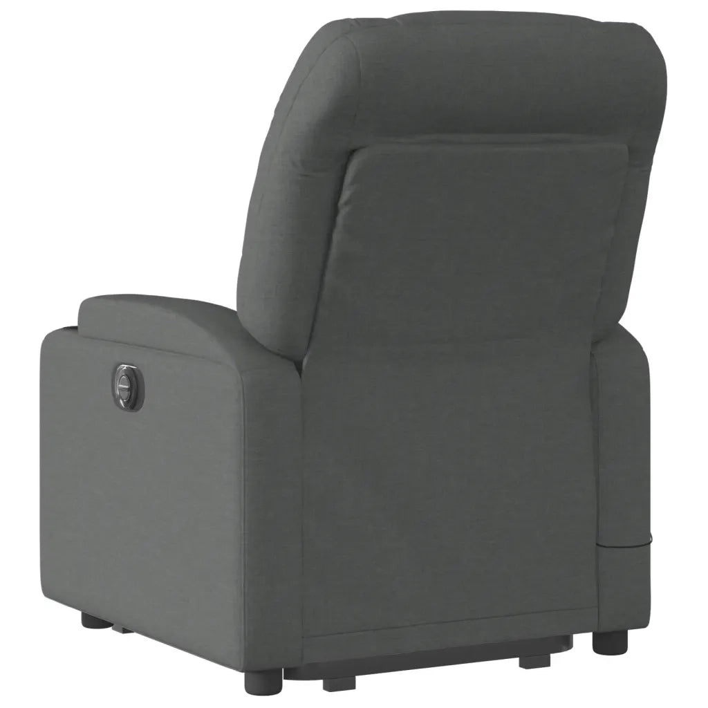 Poltrona Alzapersona Massaggi Reclinabile Grigio Scuro Tessuto 3204609