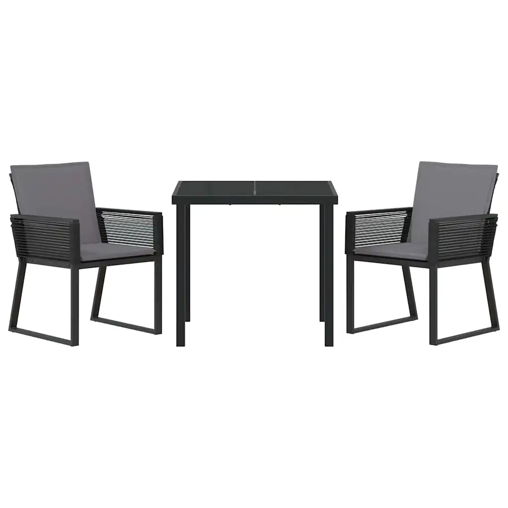 Set da Pranzo per Giardino 3 pcs Nero 3379317