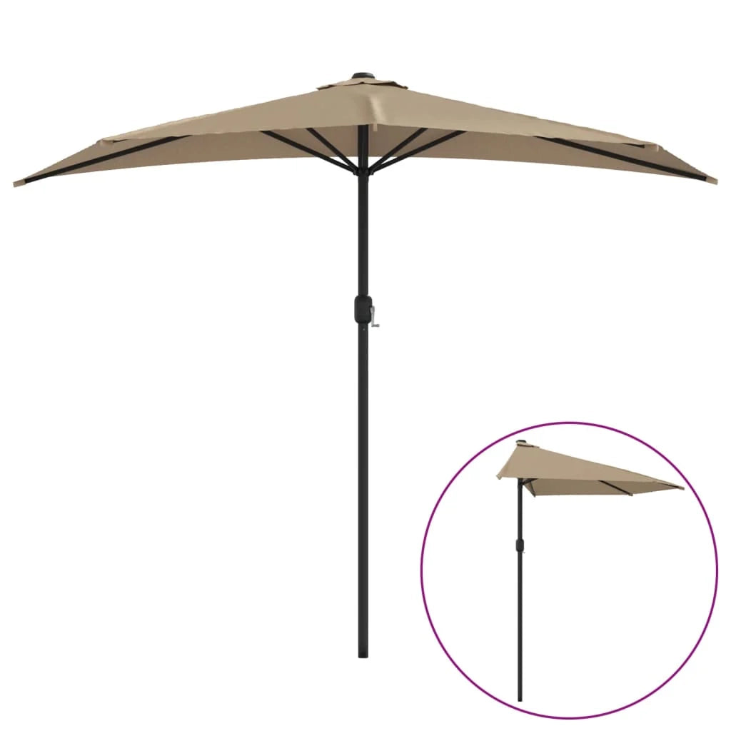Ombrellone da balcone con palo in alluminio 270 x 135 cm mezzo tortora 02_0008306