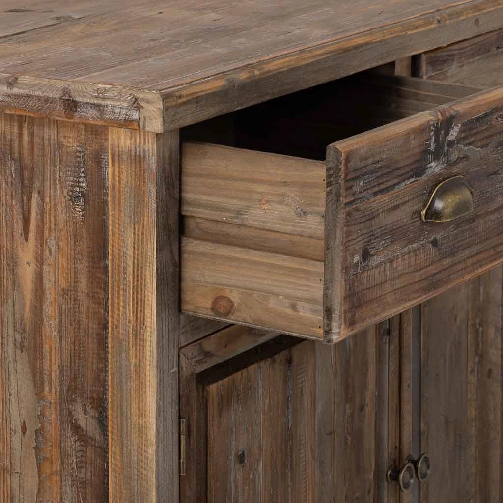 Credenza in legno con 4 cassetti e 4 ante 180x45x86