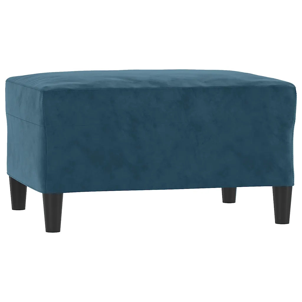 Set di Divani 3 pz con Cuscini Blu in Velluto
