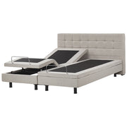 Letto Tessuto Beige Chiaro Elettrico Regolabile con Telecomando 180 x 200 cm
