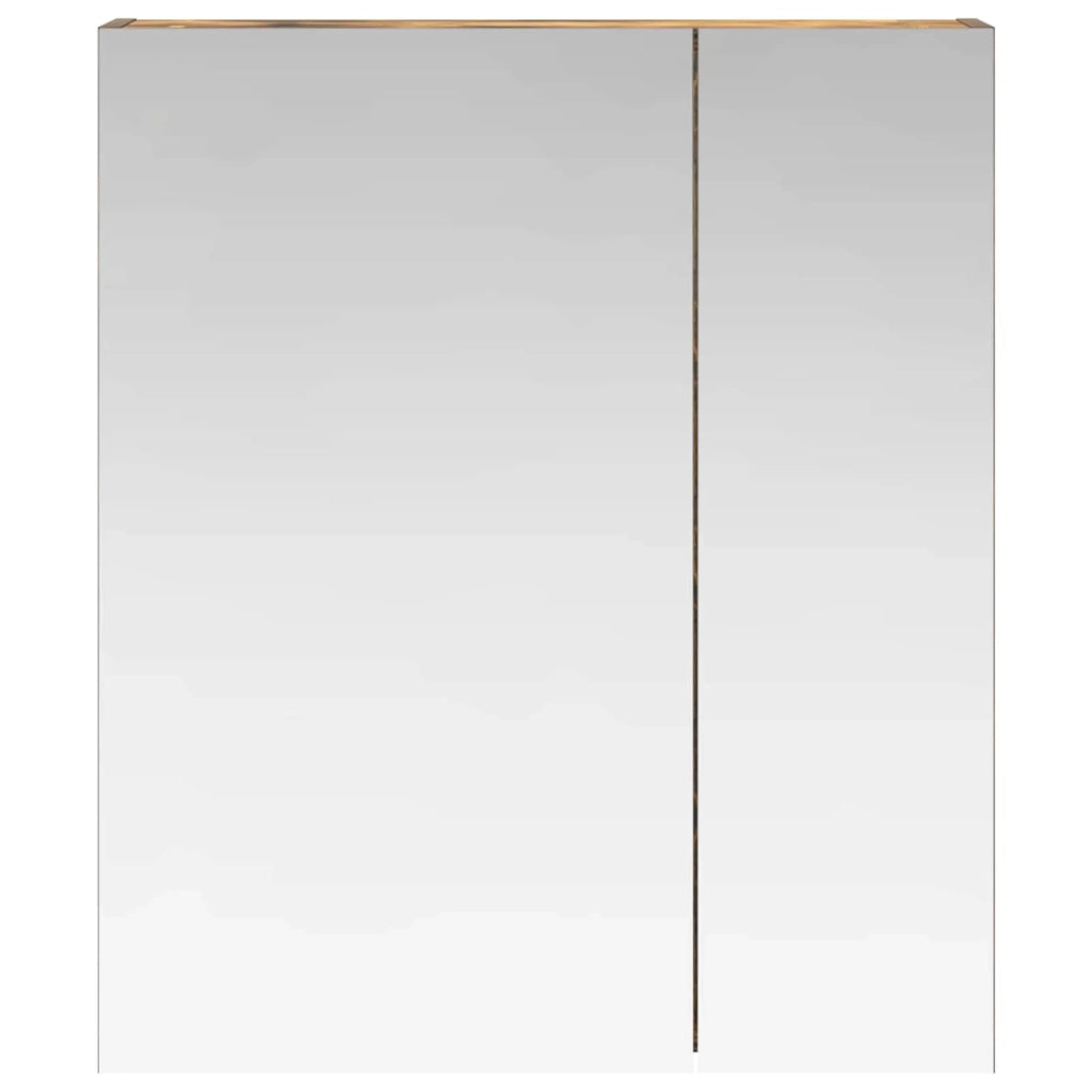 Mobiletto per specchio da bagno Rovere fumé 60 x 14,5 x 70 cm 889059