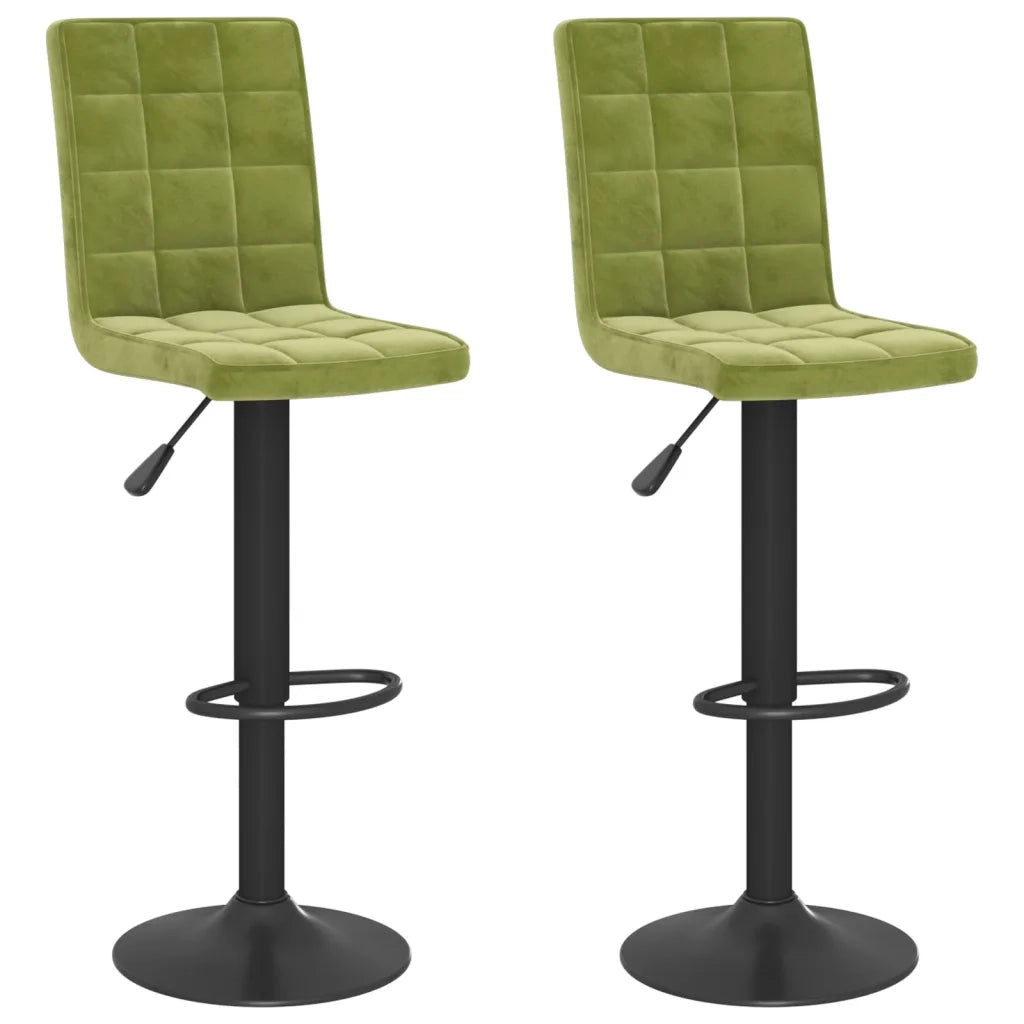 Sgabelli da Bar 2 pz Verde Chiaro in Velluto 335765