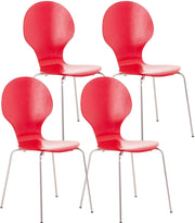 Set 4 Sedie Impilabili Diego in Legno Robusto rosso