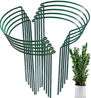 Sostegni per piante in metallo a forma semicircolare - 10 pezzi - Supporto per piante di fiori per vasi - Protezione contro vento e pioggia - Dimensioni 40 x 25 cm - Giardino per piante