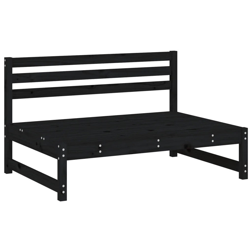 Set Salotto da Giardino 4 pz | Set di Mobili da Esterno Nero in Legno Massello di Pino