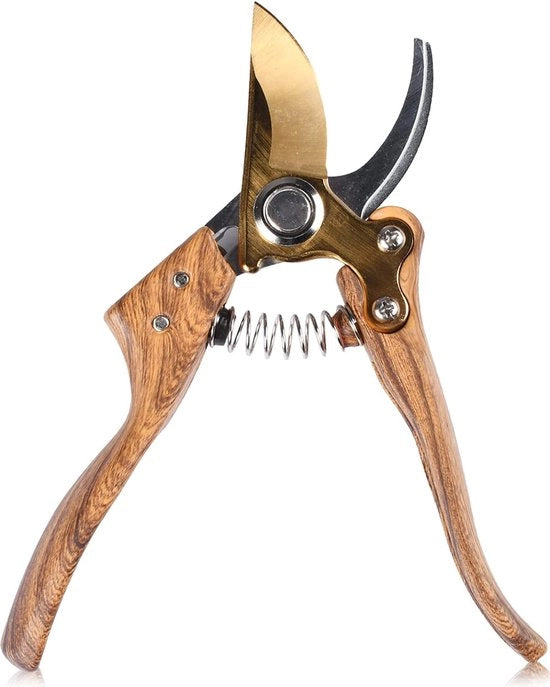 Serra per giardino, tagliaerba, 215 mm, in acciaio SK5, serra premium con impugnatura in legno di alta qualità, attrezzo per giardinaggio per la tagliatura di rami, piante e fiori