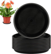Bassa Vaso a Fiore con Sostegno - 10 Pezzi - Nero - Plastica - 15 cm