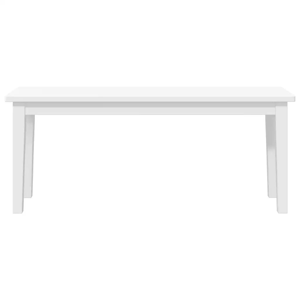 Panca 110 cm Bianco in Legno Massello di Hevea 4102608