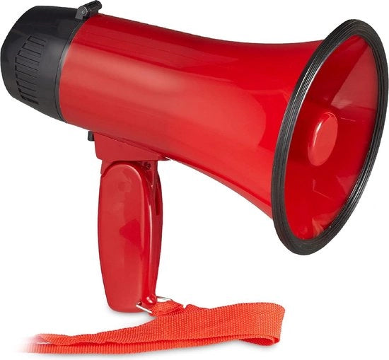 Altoparlante da Stadio in Plastica con Suono Ole - 10 Watt - Rosso - Amplificatore di Voce