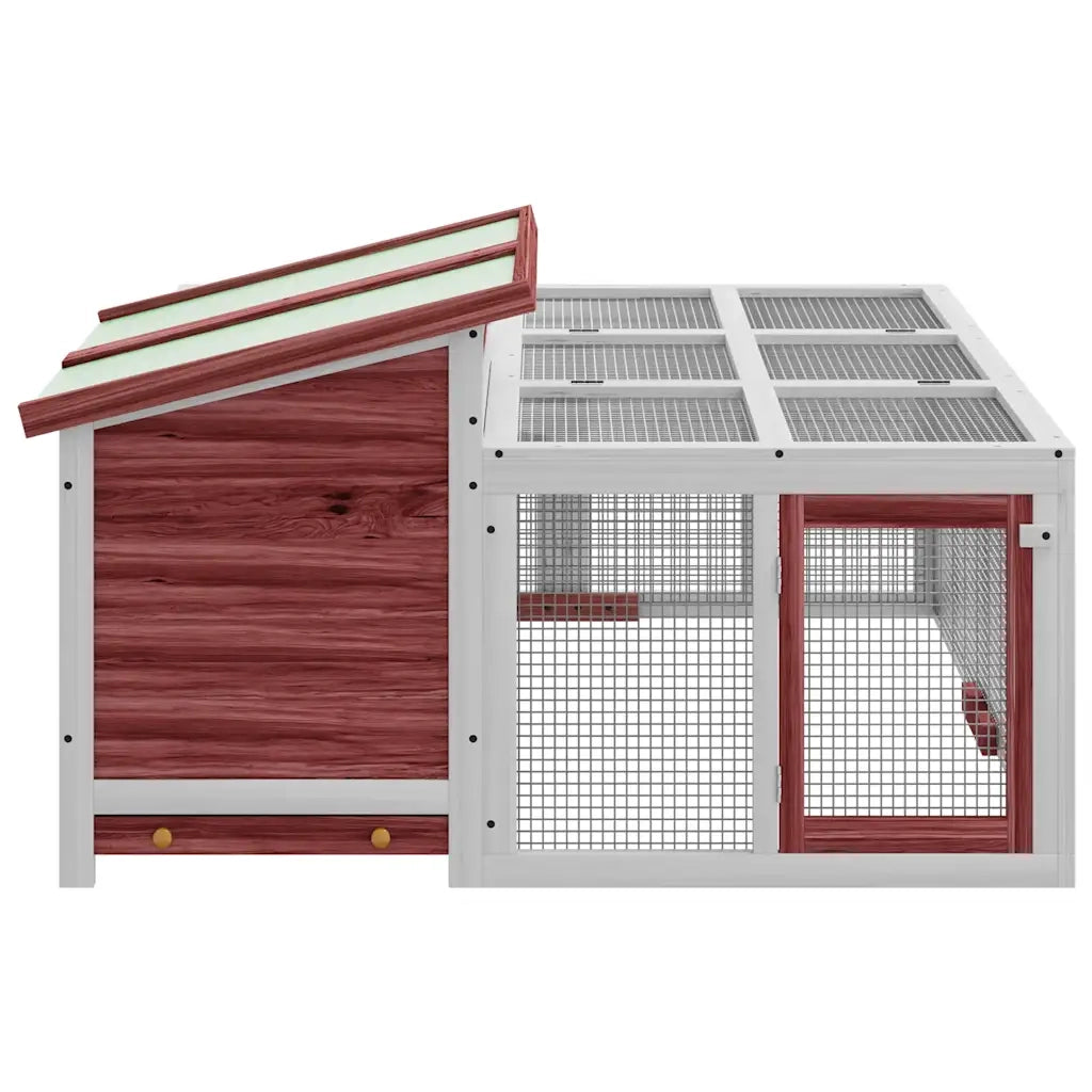 Conigliera Moka 144x123x67,5 cm in Legno Massello di Pino 172281