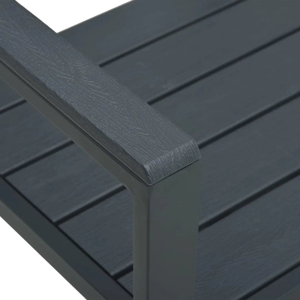 Panca da giardino mobili da esterno terrazza 120 cm HDPE grigio effetto legno 02_0011205