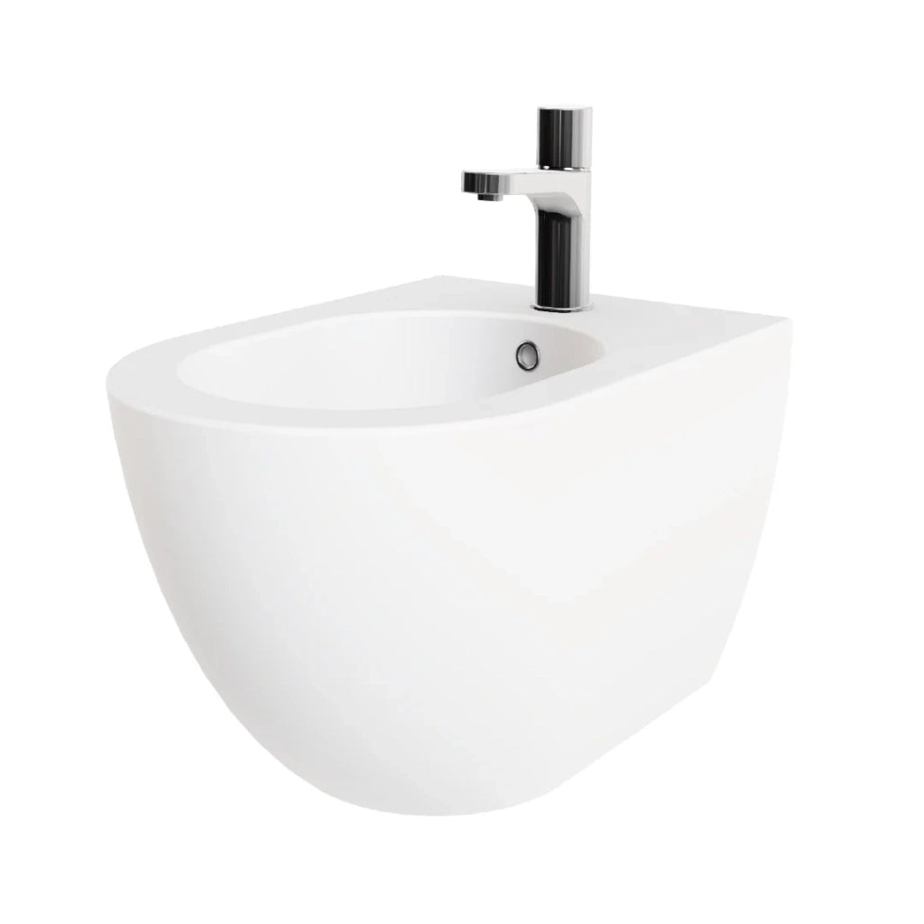 Coppia Di Sanitari Azzurra Ceramica Sospesi Senza Brida Bianco Lucido "Comoda"