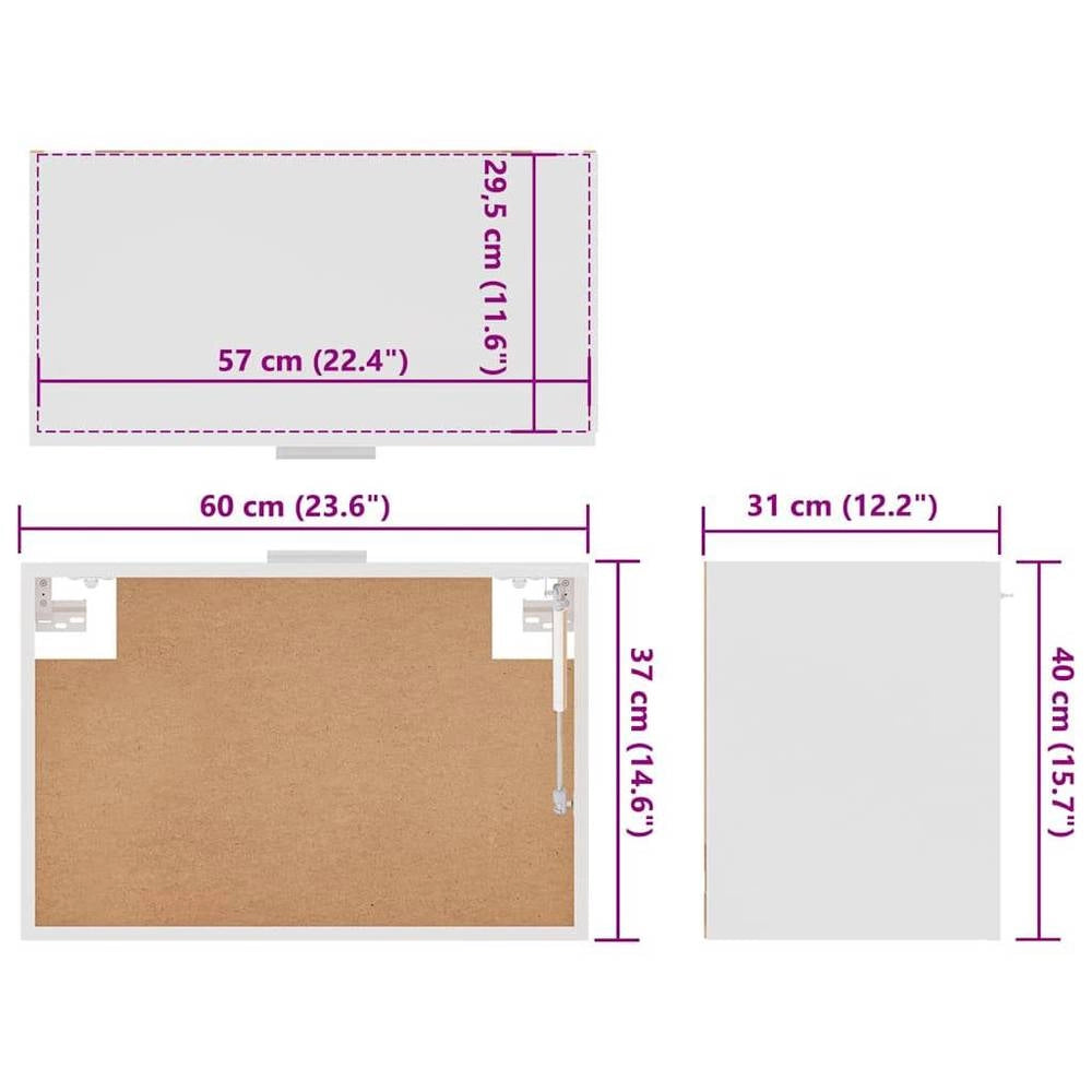 Lyon Wall Cabinet, White, 60x31x40 Cm, Wood-based Material