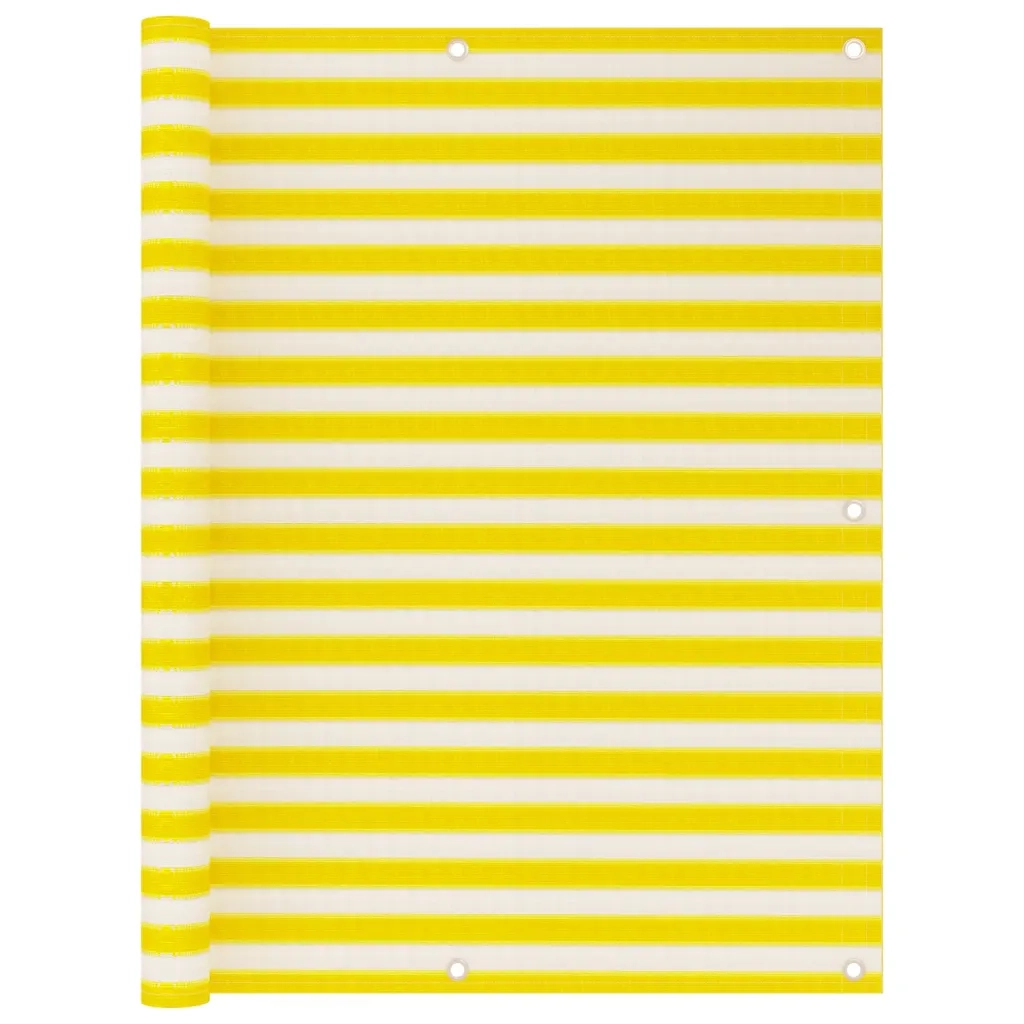 Paravento da Balcone Giallo e Bianco 120x500 cm in HDPE