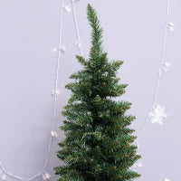 Albero di Natale Slim Artificiale 180 cm con Rami Realistici, Albero di Natale Alto e Stretto con Base Pieghevole, Verde
