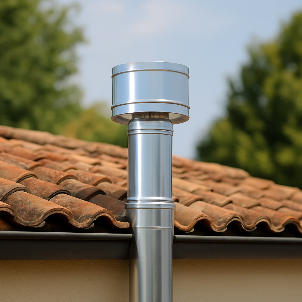 Fumaiolo 4 venti base tonda in acciaio inox diametro 80 mm camini stufe