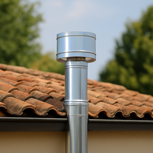 Fumaiolo 4 venti base tonda in acciaio inox diametro 80 mm camini stufe