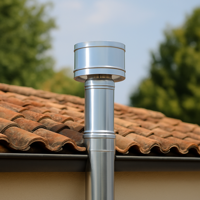 Fumaiolo 4 venti base tonda in acciaio inox diametro 80 mm camini stufe