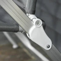 Sedia da Pesca Pieghevole con Braccioli e Schienale Regolabile, in Alluminio e Poliestere, 75x61.5x76-115 cm, Grigio