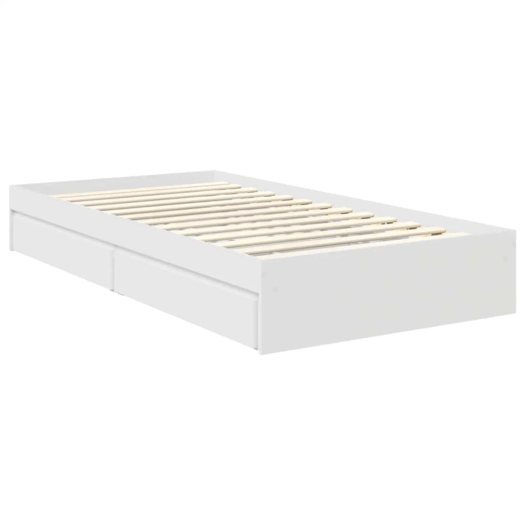Letto con Contenitore Bianco 90 x 200 cm Legno multistrato
