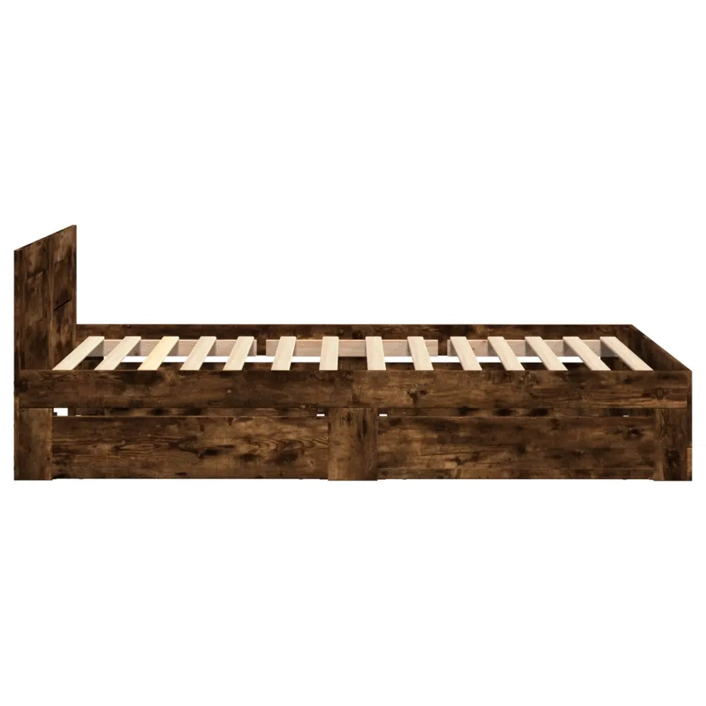 Giroletto con Testiera Rovere Fumo 90x200 cm Legno Multistrato