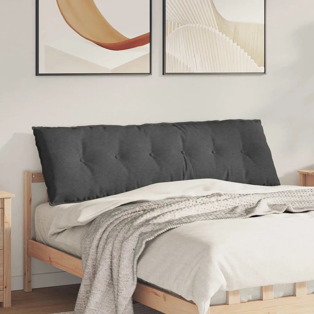 Cuscino per Schiena Grigio scuro 160 x 50 cm Tessuto in Cords 42014909
