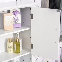 Armadietto 2 Ripiani Montabile a Parete da Parete Cucina Bagno Legno 60x19,8x58cm Bianco