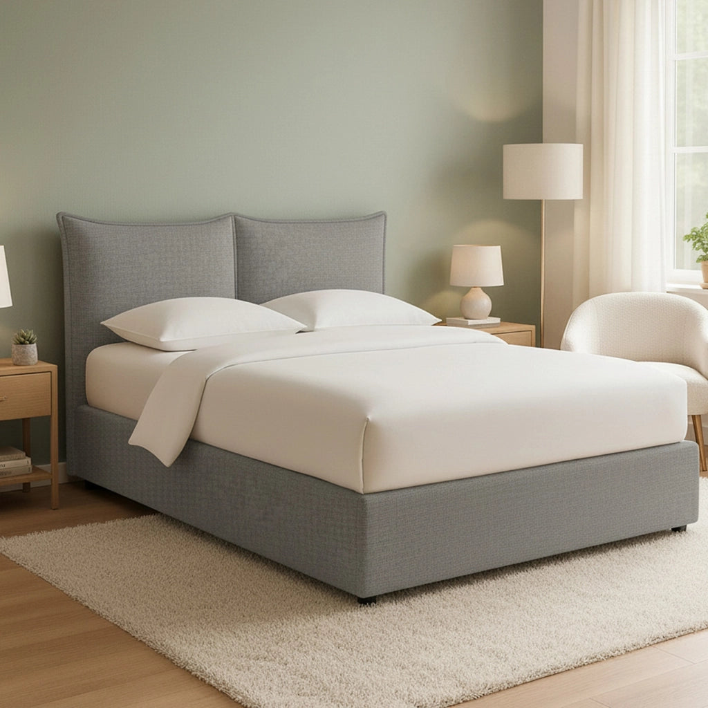 Penzance, Letto Piazza e Mezza Sfoderabile Made in Italy, Grigio Cenere