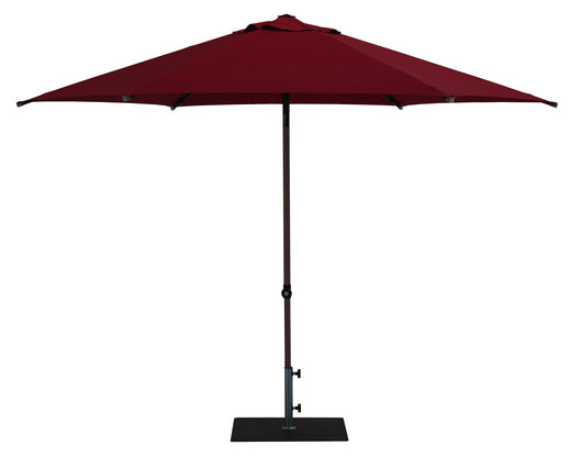 Ombrellone da Giardino Ø3 m Palo Ø38 mm in Alluminio Effetto Legno Tessuto Olefin Trend Wood Bordeaux