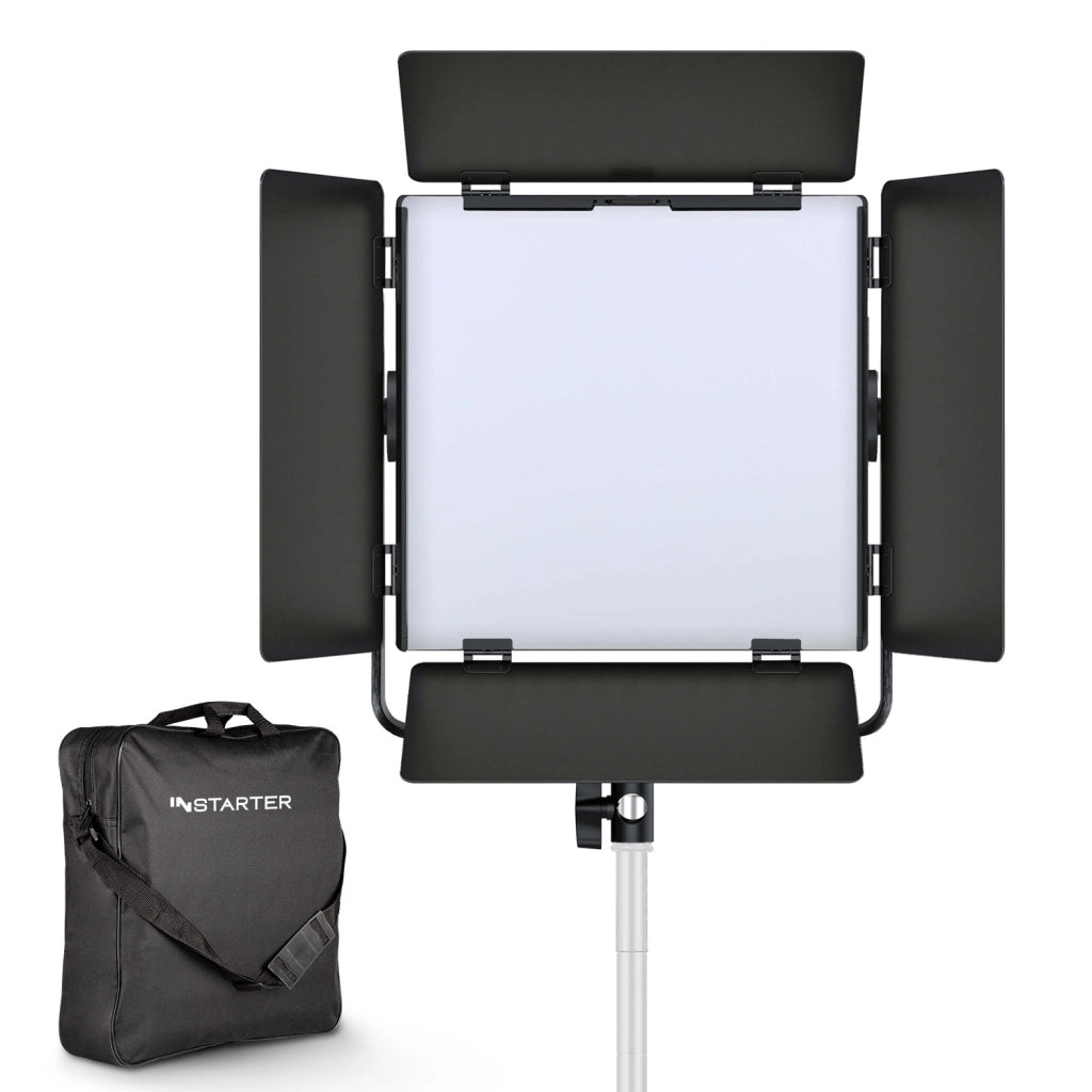 Instarter LED video light, controllo tramite app per vlogger e influencer I Potente 60W come luce streaming e luce fotografica dimmerabile I Ruotabile a 360° I Luce calda e fredda