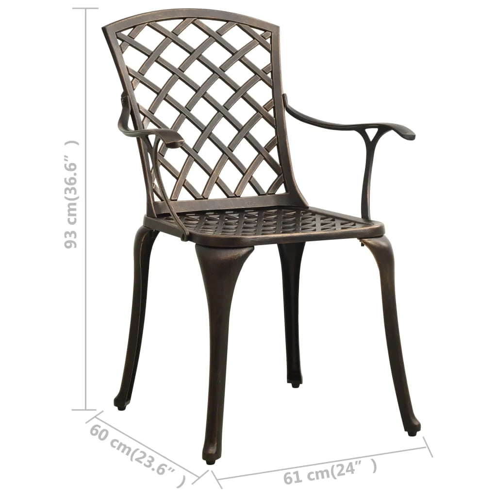 Set da bistrot da esterno in alluminio pressofuso color bronzo 3 pezzi per mobili da giardino e da patio 02_0013504