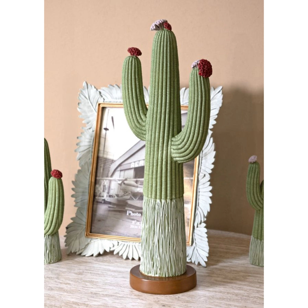 Scultura Cactus, Multicolore, Poliresina, 16,5x11x45 cm